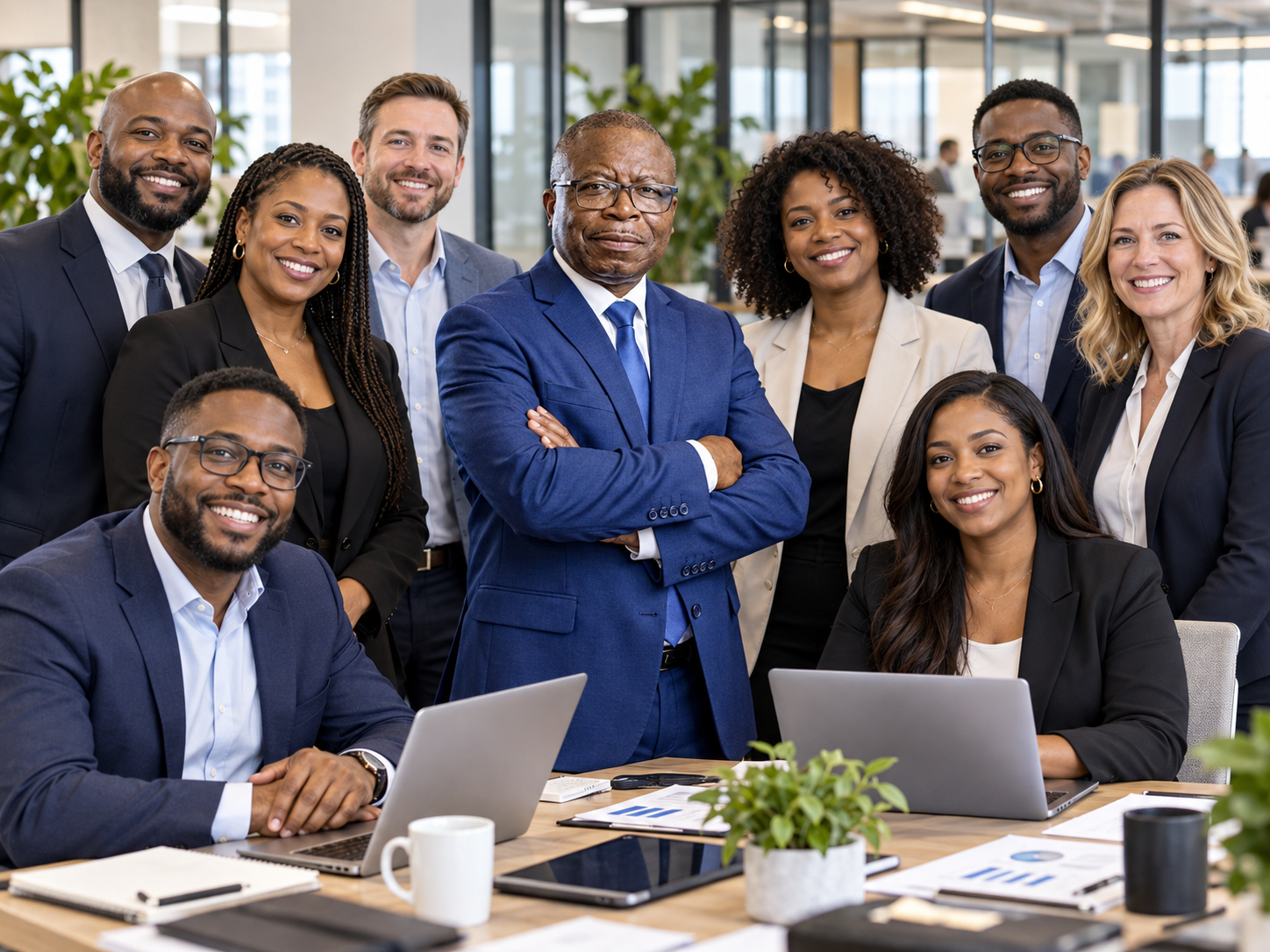 The Lambo Global team together in their office